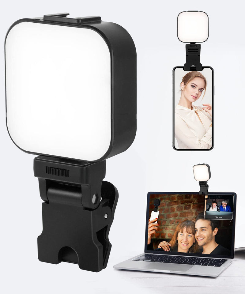 ACNCTOP 64 LED Rechargeable Selfie Light - 5 Lighting Mode Phone Ring Light Mini Portable Clip on Fill Lights for iPhone, Cell Phone, Laptop, TikTok, Selfie, Video Conference, Camera A