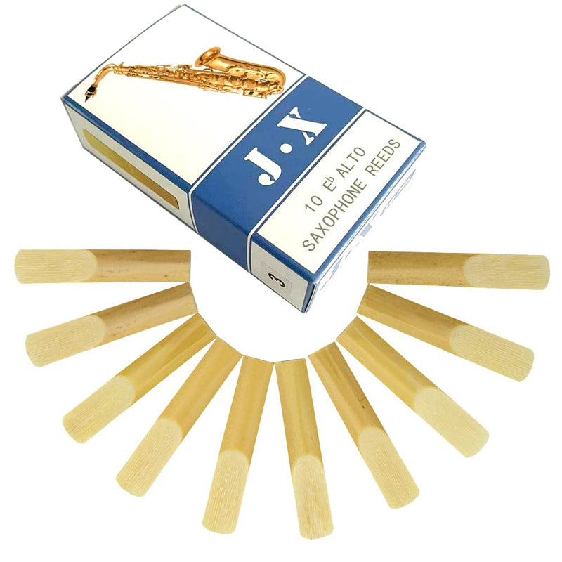 10 Pack Alto Saxophone Reeds 2.0/2.5/3.0, Alto Sax Reeds Strength 3.0 with Storage Box, Traditional Reeds for Alto Saxophone