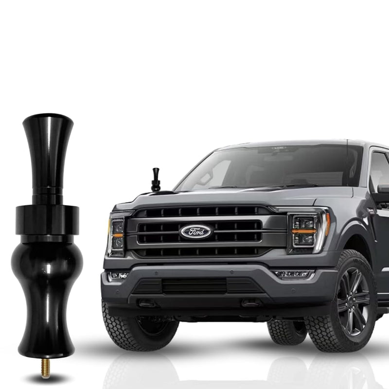 Duck Call Truck Antenna, Short 5.5 Inch Heavy Duty Anodized Aluminum Radio Antenna, Universal Kit Fits Most Trucks Including F150, F250, Maintains Reception, Unique Truck Accessories and Gifts (Black) Duck (Black)