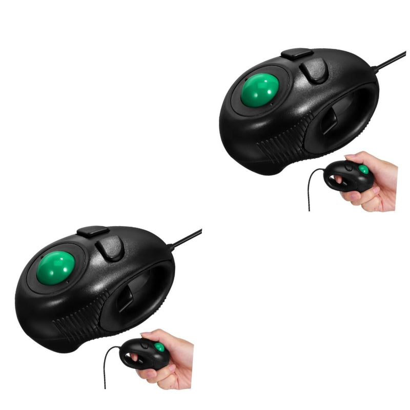 SOLUSTRE Portable 4D USB Powered Mini Trackball Thumb- 3-Button Finger Handheld for Laptop and Desktop Plug and -Table Design for Travel and Limited Space