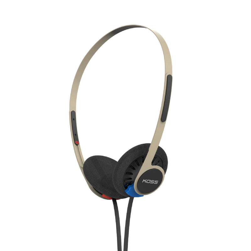 Koss KPH40 Utility On-Ear Headphones, Rhythm Beige, Interchangeable Cord | Lightweight, Ultra-Wide Frequency Response, Stainless Steel Adjustable Headband
