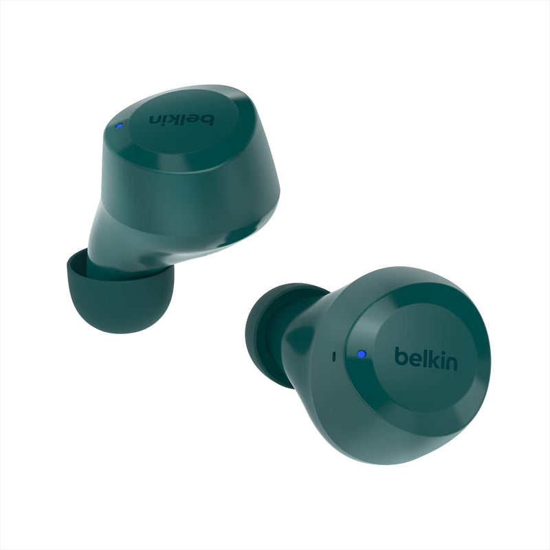 Belkin SoundForm Bolt True Wireless Earbuds, Wireless Charging, 28H | In-ear Bluetooth earbuds, IPX4 sweat resistant, USB-C and Qi charging case, mono mode, gym, commute, travel Teal