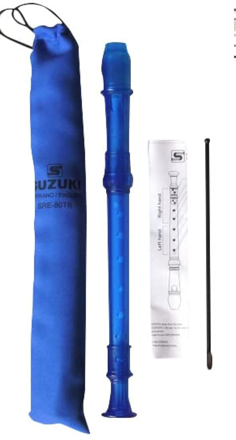 Suzuki SRG-81TB 3-Piece German Recorder, Blue