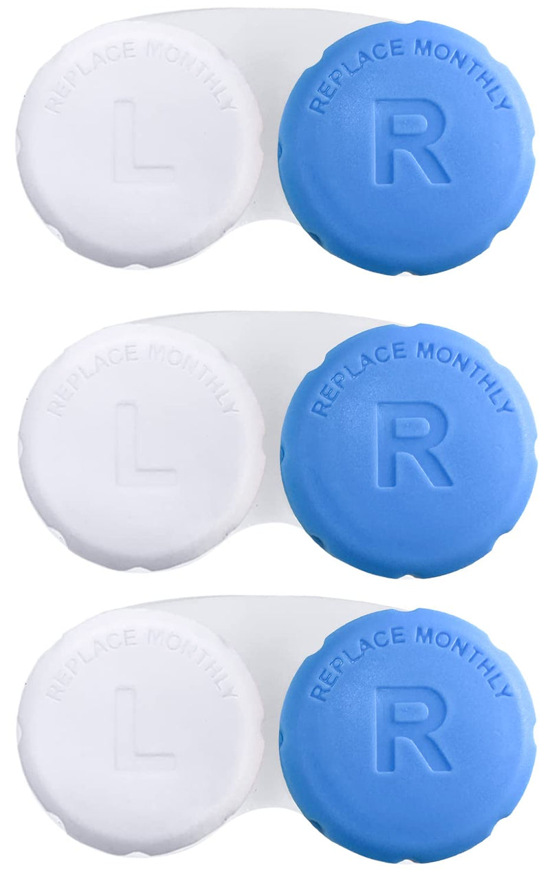 Cases for Contact Lens, Travel Daily Use 3 Pack Navy Blue