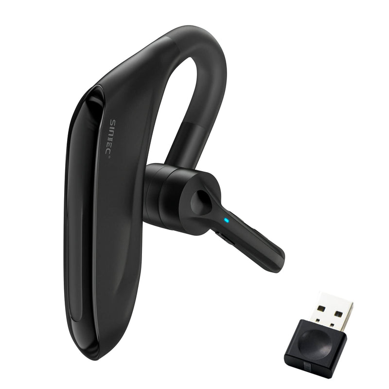 Bluetooth Headset, Dual Microphone Wireless Headset with USB Dongle for Computer, 45H Talking Time Compatible to Connect to Your PC Mac Works with MS Teams, Zoom