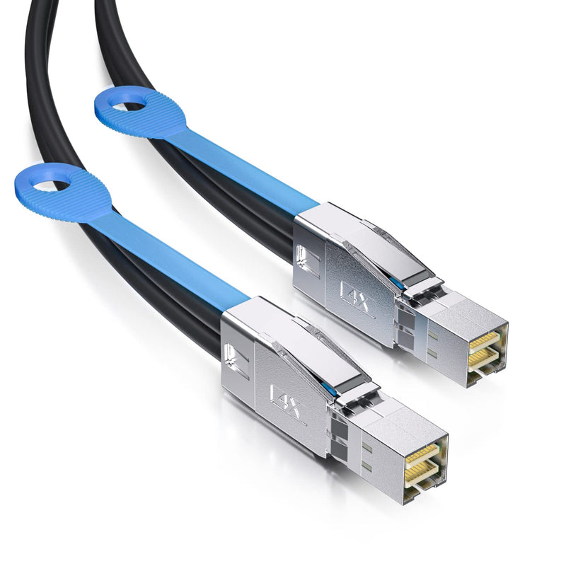 ipolex 12G External Mini SAS HD SFF-8644 to SFF-8644 Cable for Server, Raid Card & PCI Express Controller, 0.5-m(1.64ft) 8644 0.5m