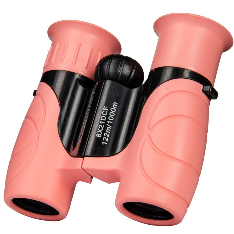 Boosigant Compact Binoculars for Kids 8x21, Gift for 3-12 Years Boys & Girls High-Resolution Shockproof Mini Kids Binoculars for Bird Watching, Hiking, Camping, Travel Pink 302 8x21 Pink
