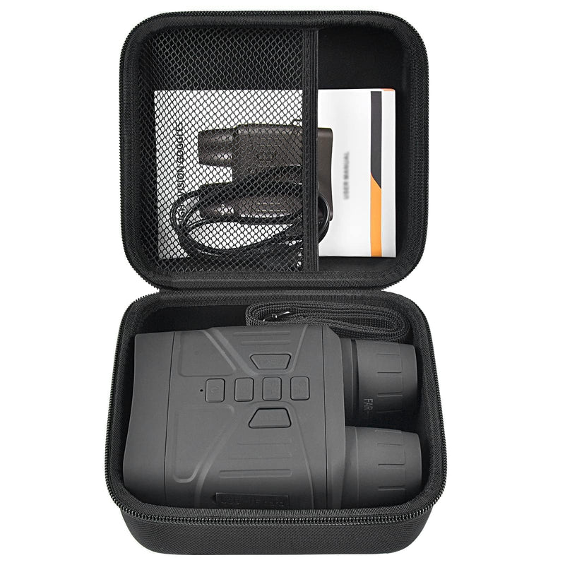 casmilee Case Compatible with HEXEUM/for Fvtga/for Vtiisamao Night Vision for Goggles - 4K Night Vision Binoculars, Holder for Telescopes Optics Scope, Mesh Pocket for 32GB Memory SD Card, Neck Strap Black
