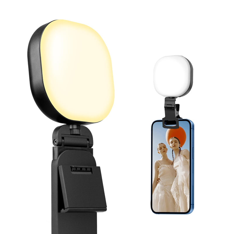 Sensyne Selfie Light, 60 LED Video Conference Lighting, Adjusted 3 Light Modes, Rechargeble Clip-on Fill Light Compatible with Cell Phone,iPad,Laptop for Live Streaming, Selfie, Vlog, Zoom Calls