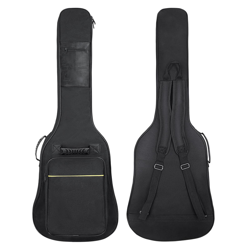 [AUSTRALIA] - 39 Inch Electric Guitar Bag Soft Guitar Case, 6 MM Thick Padded Electric Guitar Gig Bag Waterproof Guitar Backpack with Pockets, Black 