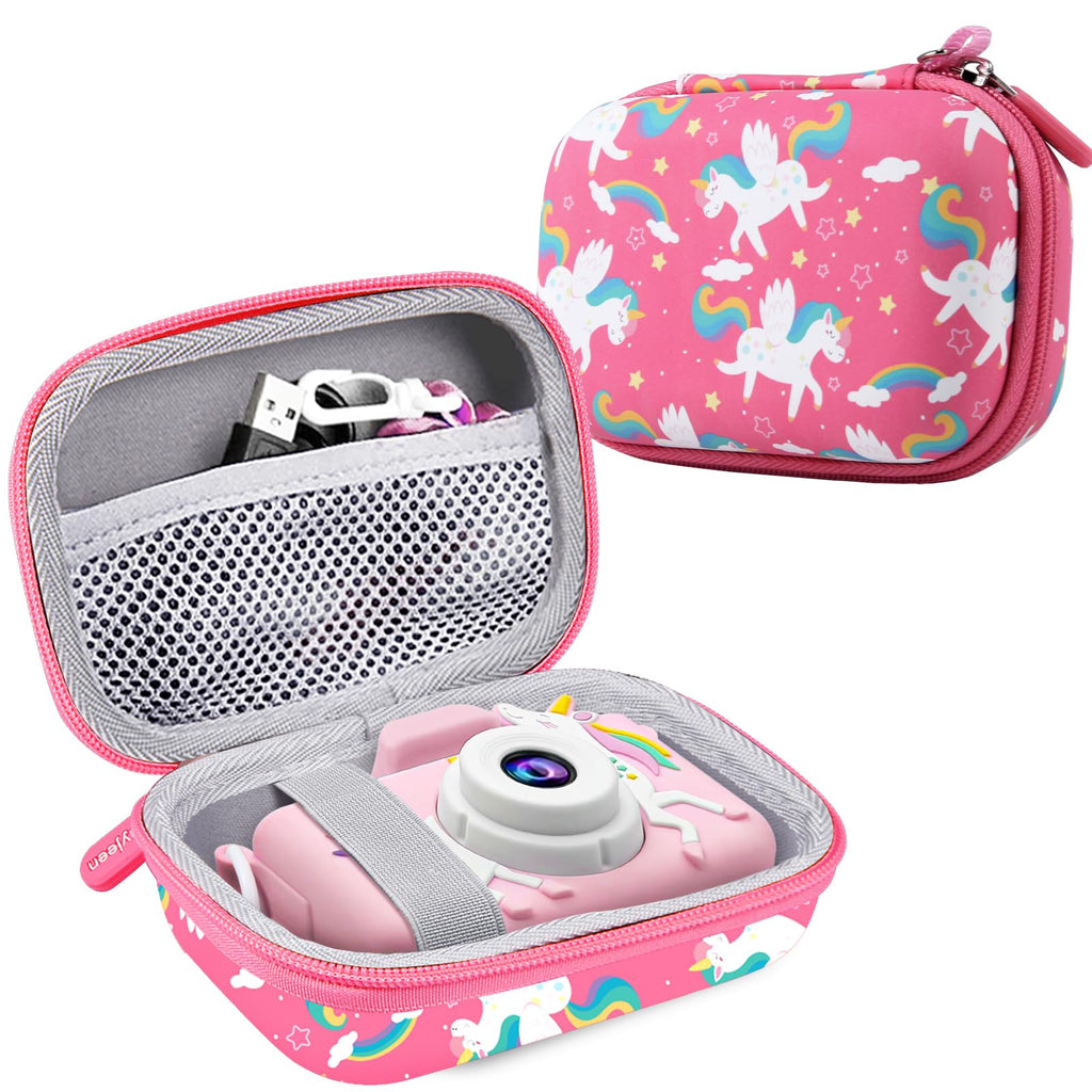 Leayjeen Kids Camera Case Compatible with Goopow/Mgaolo/CIMELR/Seckton/OZMI/Dylanto Kids Camera Toys and Children Digital VideoCamera,Best Birthday Festival Gift-Pink Unicorn(Case Only) Pink Unicorn