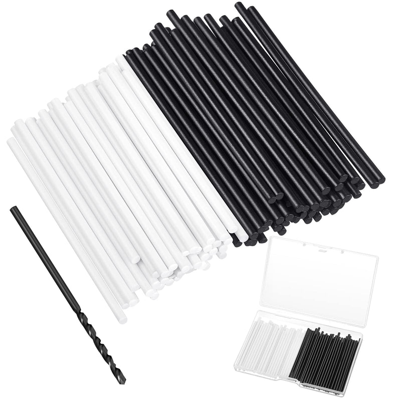 100 Pcs 50 x 2 mm Guitar Fingerboard Side Marker Fingerboard Side Dot with 2 mm Diameter Drill Bit Tools and a Box Music Instrument Inlay Dots Bass Guitar Kit Performance Accessory for Beginners