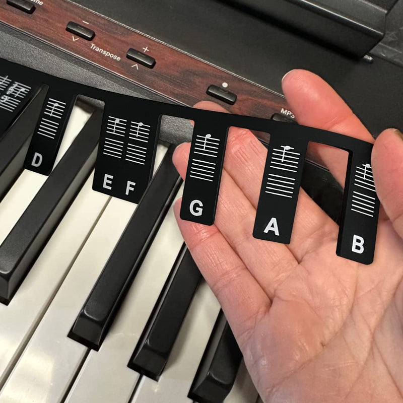 Piano Keyboard Note Labels Piano Notes Guide for Beginner，Removable Silicone Piano Keyboard Stickers，88-Key Full Size Keyboard Stickers for Beginners Kids Learning and practice
