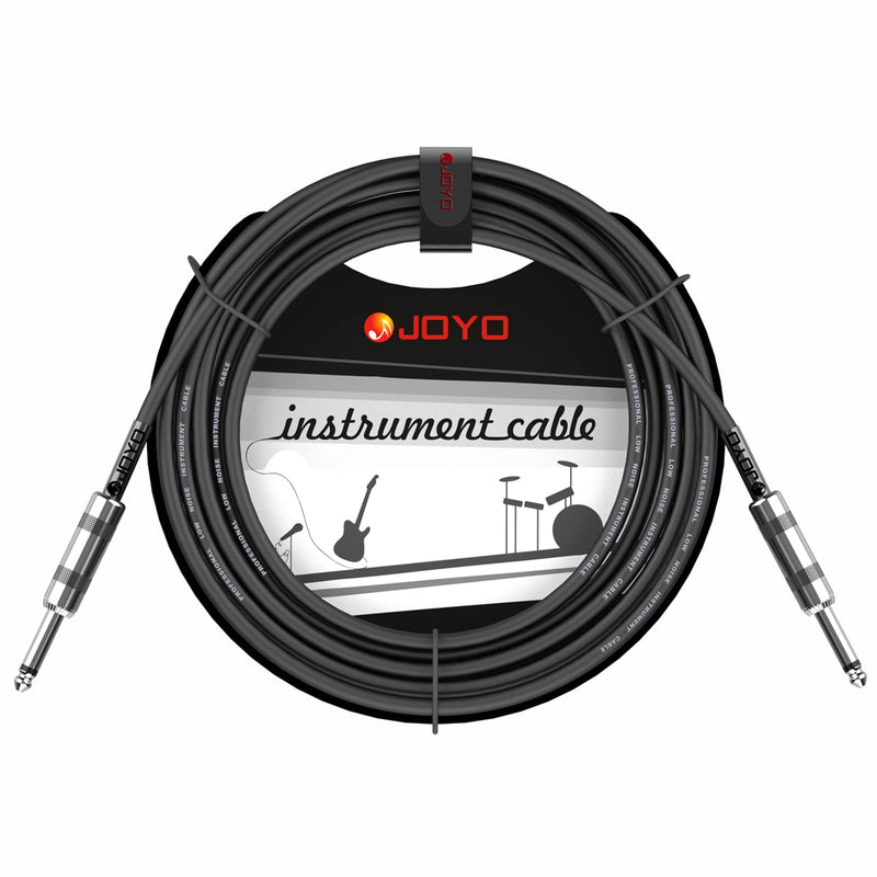 JOYO Audio Instrument Cable 15ft for Bass & Guitar 1/4 Inch Straight Professional Amp Cord (Black, CM-04)