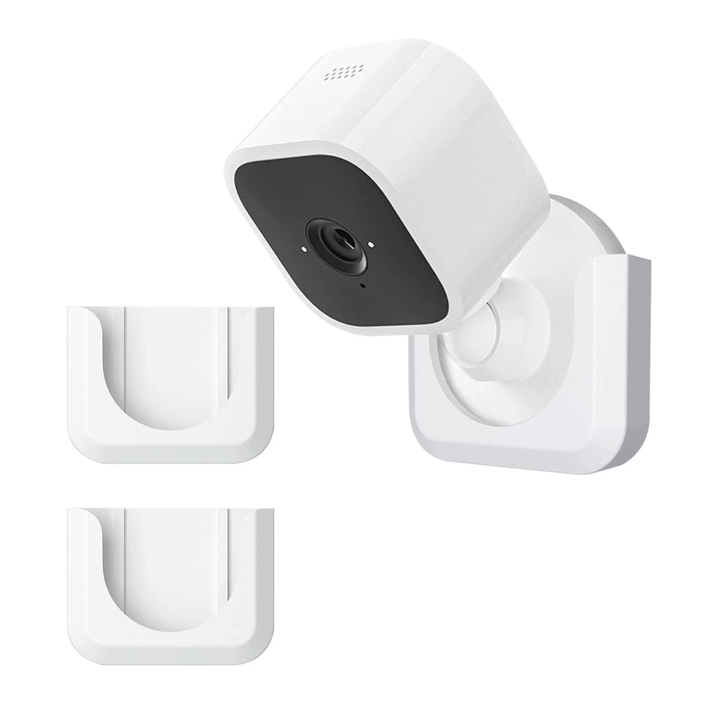 [AUSTRALIA] - Blink Mini Mount, Strong Adhesive Durable Wall Mount Bracket Stand for Blink Mini Indoor Camera, No Drill, No Screws, Decorate Damage-Free, Easy to Install (2 Pack) White 