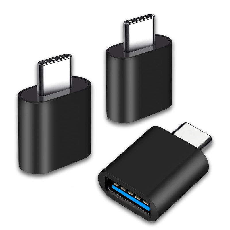 USB C to USB Adapter, Type C Thunderbolt 4 OTG Converter,USB C Male to USB 3.0 Female Adapter(3 Pack) for Apple MacBook Pro,Mac Book,iPad,Samsung Galaxy S20-S23 and More(Black) USB C to USB 3PCS (Black)