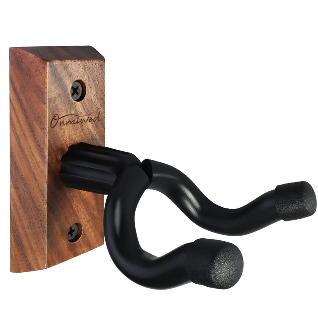 Guitar Wall Mount, Black Walnut Wood Guitar Hanger, U-Shaped Guitar Wall Hanger Mount, Guitar Holder Hook Stand Wall for Acoustic, Electric Guitar, Banjo, Bass, for Guitar Player Men Boy