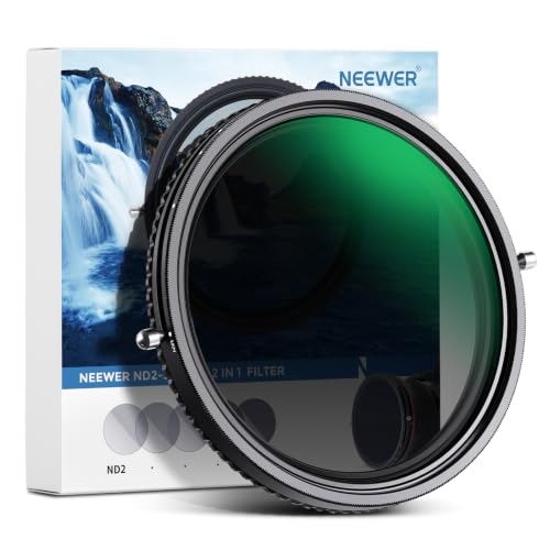NEEWER 2 in 1 43mm Variable ND Filter ND2–ND32&CPL Filter(Circular Polarizer Filter) No X Cross/30 Layer Nano Coated/HD Optical Glass/Ultra Slim Aluminum Alloy Frame/Water Repellent/Scratch Resistant