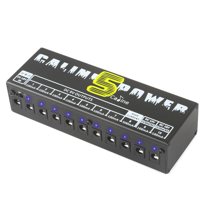 [AUSTRALIA] - Caline CP-05 Guitar Pedal Power Supply, Pedal Board Power Supply with 10 Independent DC 9V/12V/18V Outputs(100mA/500mA), Noiselessly 