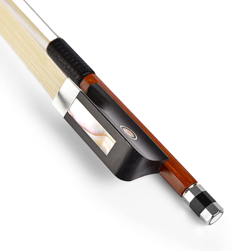 Brazilwood Ebony Violin Viola Cello Bow Full Size Ebony Frog with Natural Horsehair (Viola bow 3/4) Viola bow 3/4