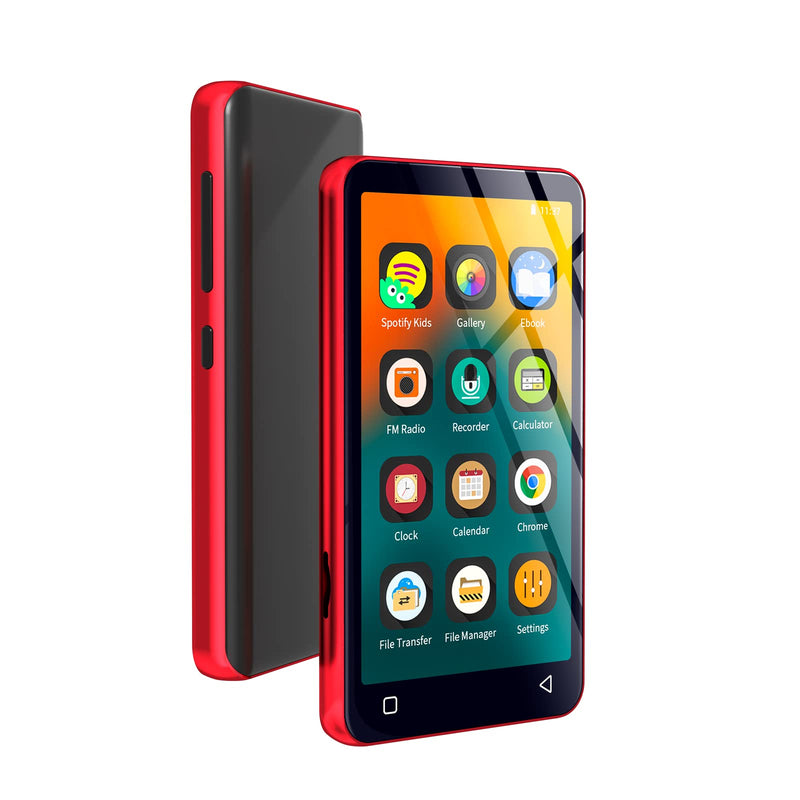 [AUSTRALIA] - MP3 Player with Bluetooth and WiFi,MP3 Player with Spotify,Spotify Kids,Audible,Pandora,Amazon Music,4" Music Player MP4 Up to 1TB(80GB,Red_Black) 80GB Red 