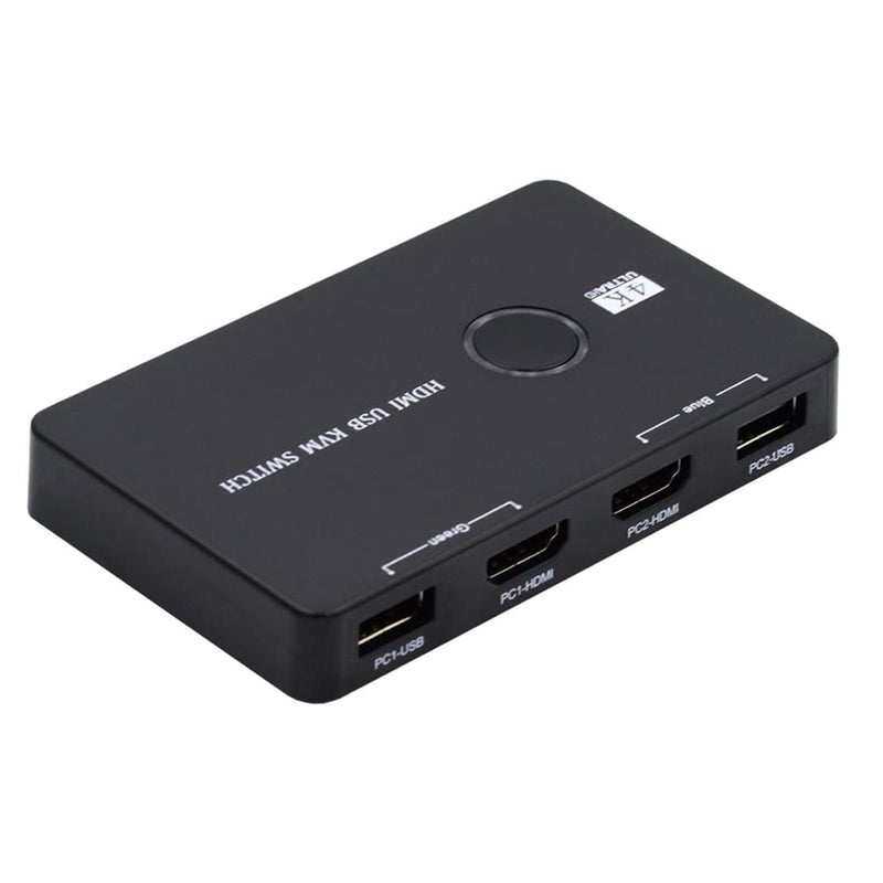 KVM USB 2.0 & HDMI 4K Switch Selector Dual PCs Sharing Monitor HDTV USB Port Keyboard Mouse Scanner Printer KVM USB 2.0 & HDMI Switch