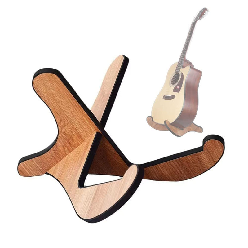 Coret Universal Portable Wooden Guitar Stand, Acoustic and Classical Guitar Stand,Portable Guitar Stand Holder, with Non Slip EVA Padding