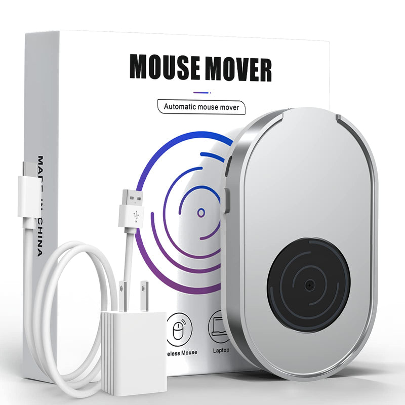 Ergopollo Mouse Jiggler, Undetectable Mouse Mover Device Wiggler Shaker with Drive Free USB Cable and 5V1A Adapter, Moves Mouse Automatically, Keep PC Screen Active, White
