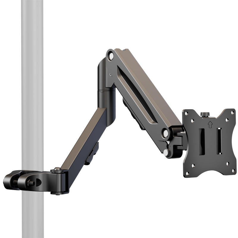 Height Adjustable Pole Mount Monitor Arm for 17"-32" with Gas Spring | Universal Full Motion TV Pole Mount Holds up to 19.8 lbs, VESA 75x75 and 100x100mm, Black