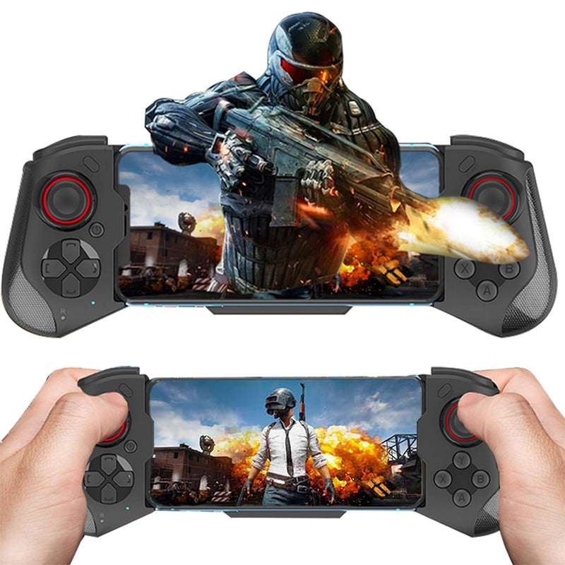 Mobile Wireless game Controller for iPhone 14/14Plus/13 /13Pro /12/12 Pro/11/ 11pro Max Samsung Galaxy 22/22/21/20 One Plus, TCL LG, Tablet,Android smartphone PC （Only the game in MFI）(BLACK) BLACK