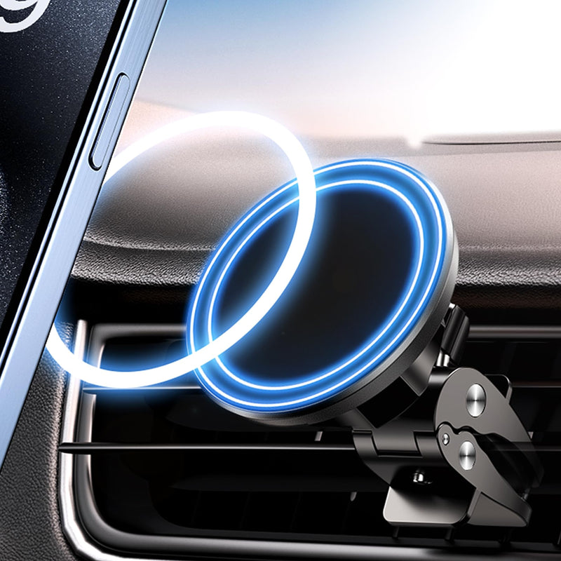for MagSafe Car Mount, Magnetic Phone Holder for Car Vent, [2024 Upgraded Magnet] 360° Rotation Car Phone Holder Mount, Car Accessories Fits for iPhone 15 14 13 12 Series & Magsafe Case Clip Black Short Clip