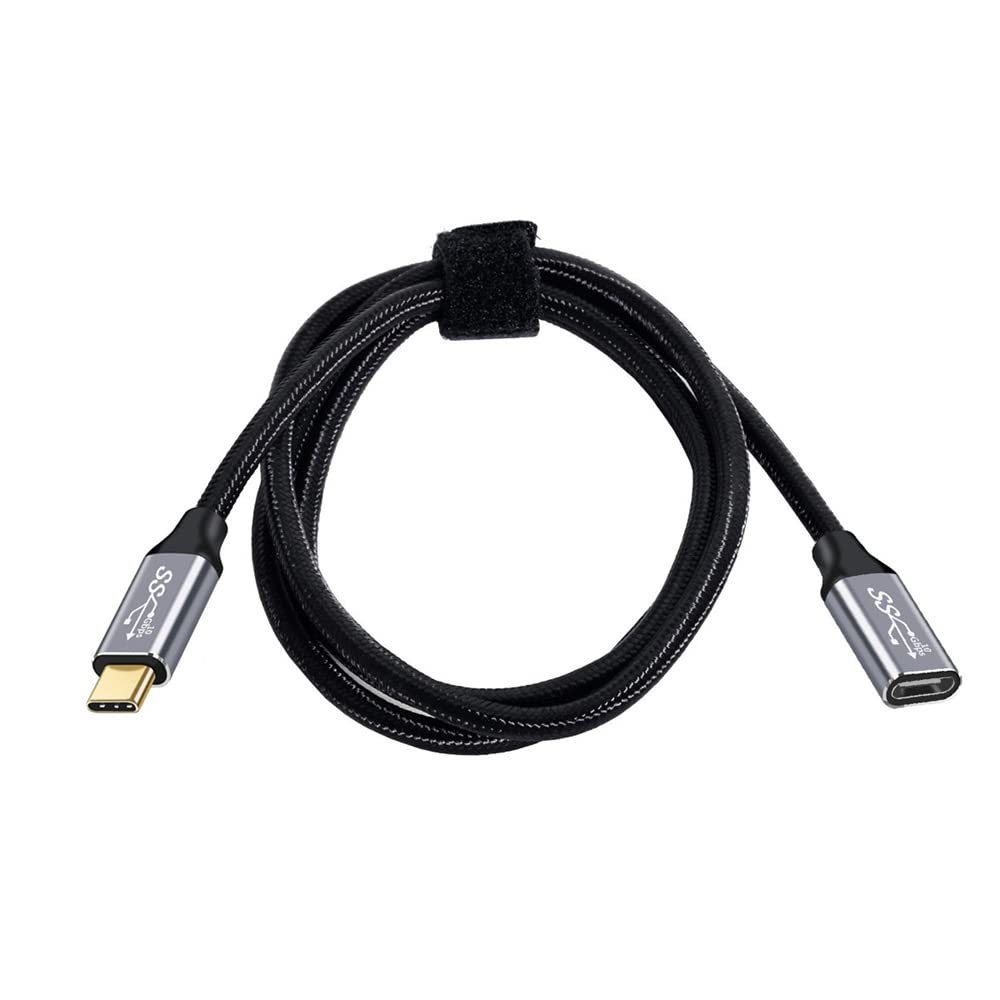 cablecc USB-C USB 3.1 Type-C Male to Female Extension Data Cable 10Gbps 100W with Sleeve for Laptop Phone 20CM Straight -20cm