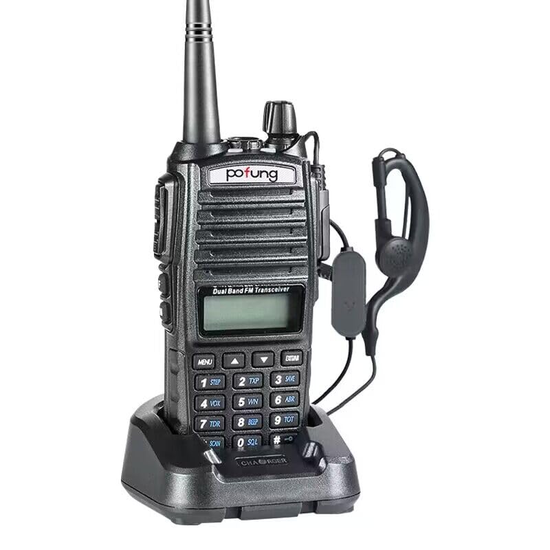 Pofung UV-82 Ham Two Way Radio, Dual Band Walkie Talkie : 136-174mhz (VHF) 400-520mhz (UHF) with Earpiece, Charger and Rechargeable Battery