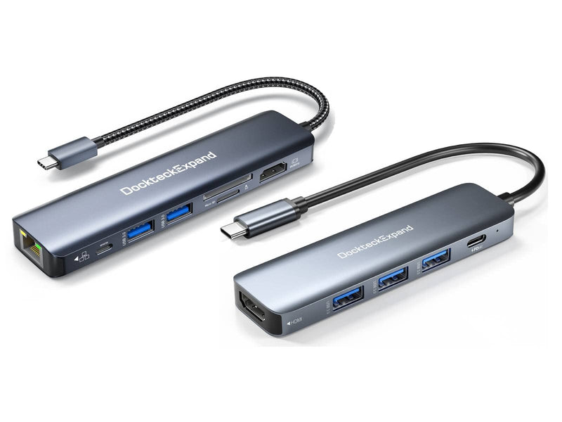 1pcs 7-in-1 USB C HUB + 1pcs 5-in-1 USB C HUB