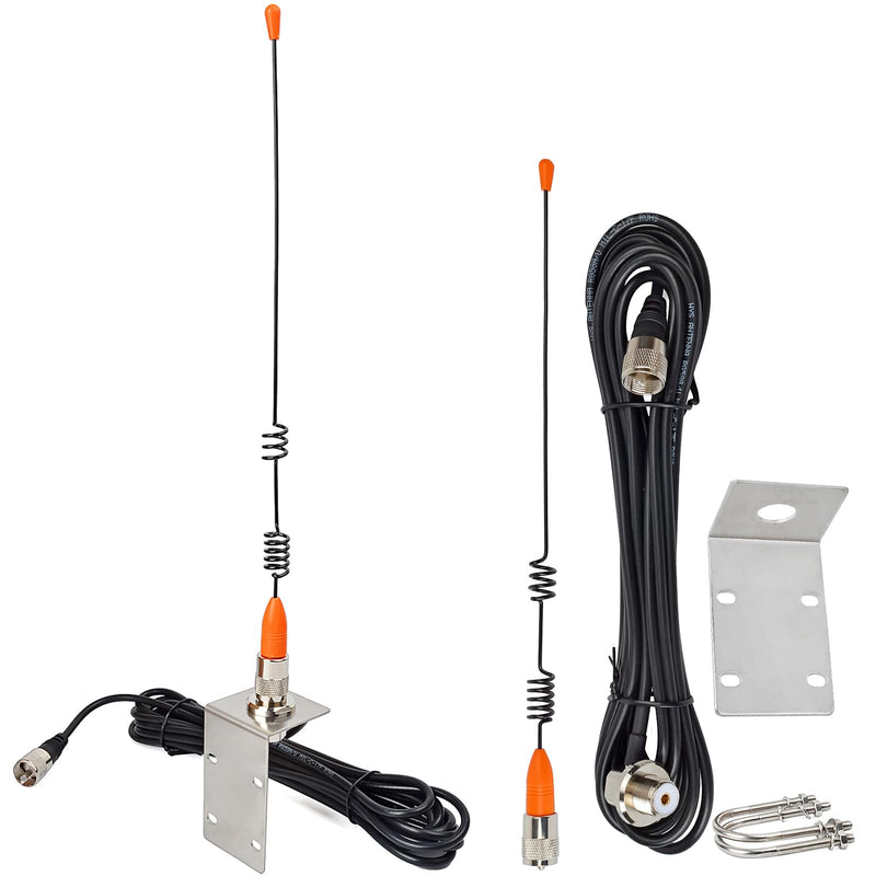 HYS VHF Marine Band (156-158 MHz)&Weather Frequencies (162 MHz) Antenna | W/16.4ft(5m) RG58 Low Loss Premium Coaxial Cable With PL259 for Standard Truck Horizon Cobra Icom VHF Marine Mobile Radio
