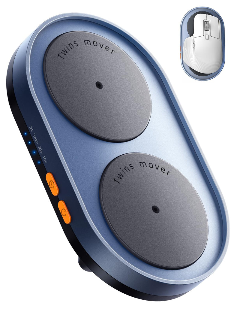 STARVIKY Dual Turntable Mouse Jiggler - Silent Mechanical Movement with Random Function, Efficient Motion, Undetectable Mouse Mover, Timer, Keep Computer Awake - Fashionable & Durable, Driver-Free X-Large Dual Turntables