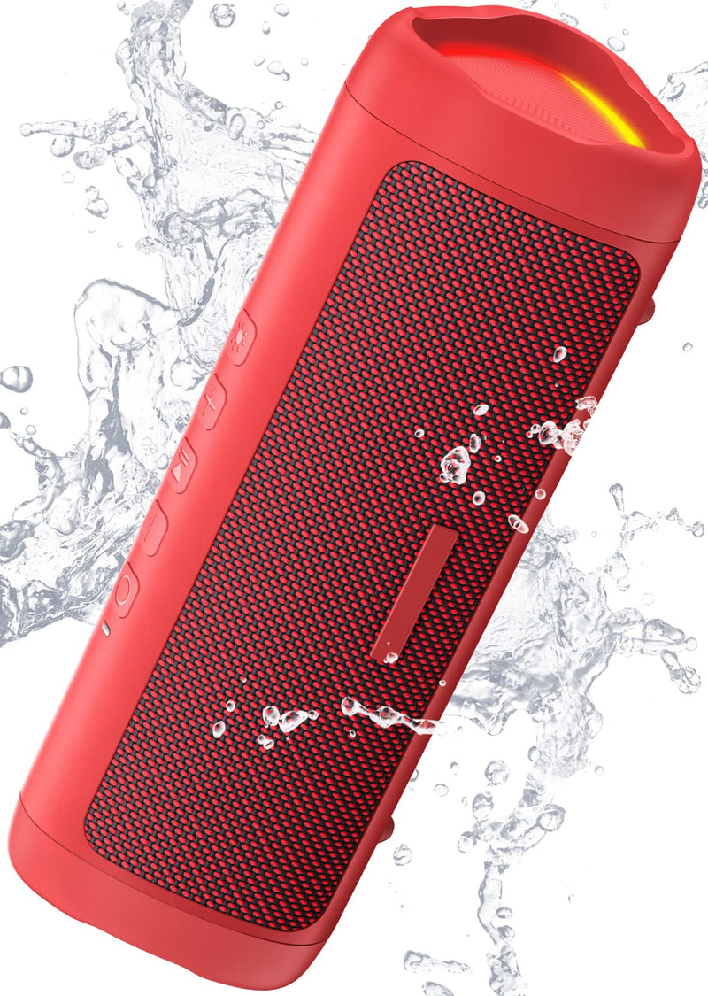 Bluetooth Speaker, IPX5 Waterproof Speaker with HD Sound, Up to 24H Playtime, TWS Pairing, BT5.3, Portable Wireless Speakers for Home/Party/Outdoor/Beach, Electronic Gadgets, Birthday Gift (Red) 1pcs-Red