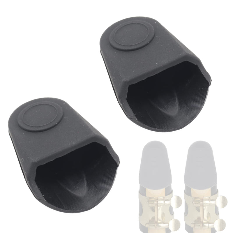 2pcs Saxophone Mouthpiece Protector Cover Cap, Rubber Clarinet Mouthpiece Cap, Mouthpiece Protective Cap for Alto Saxophone Tenor Sax Bass Clarinet, Preventing Dust and Protecting Reeds