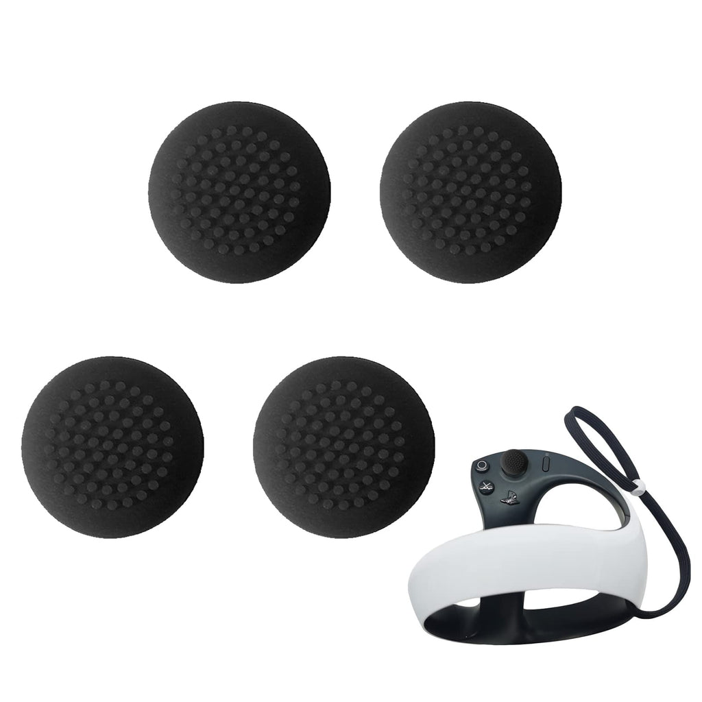 (2 Sets) Miimall Compatible for Playstation VR2 Controller Cover, Soft Anti-Slip Controller Rubber Silicone Protector Case Cover for PSVR2, Joystick Caps for PS VR2 Thumb Grip Caps-Black Black