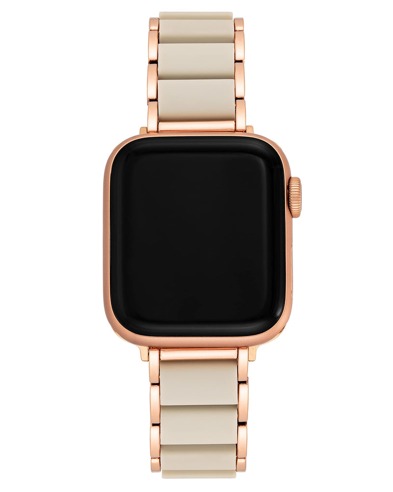 Anne Klein Silicone Adjustable Bracelet for Apple Watch Cream/Rose Gold 42mm (Series 10) & 38/40/41mm