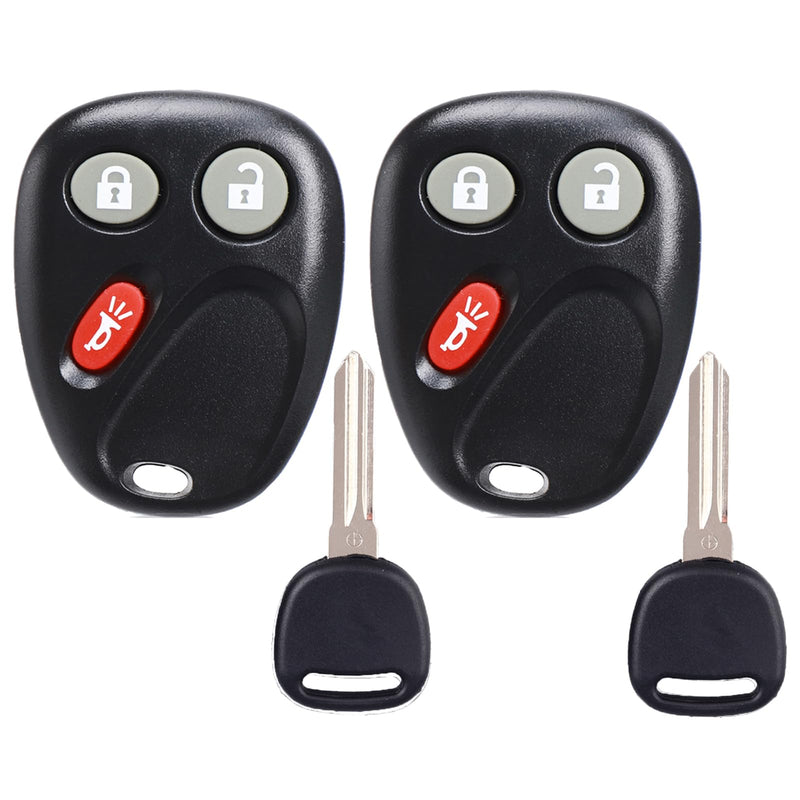 [AUSTRALIA] - NPAUTO Key Fob with Ignition Key fits for Chevy Silverado Avalanche Suburban Tahoe SSR Equinox 2003-2006,GMC Sierra Yukon XL, Saturn Vue, Hummer H2, Cadillac Escalade Keyless Entry Remote LHJ011, 2Pcs 