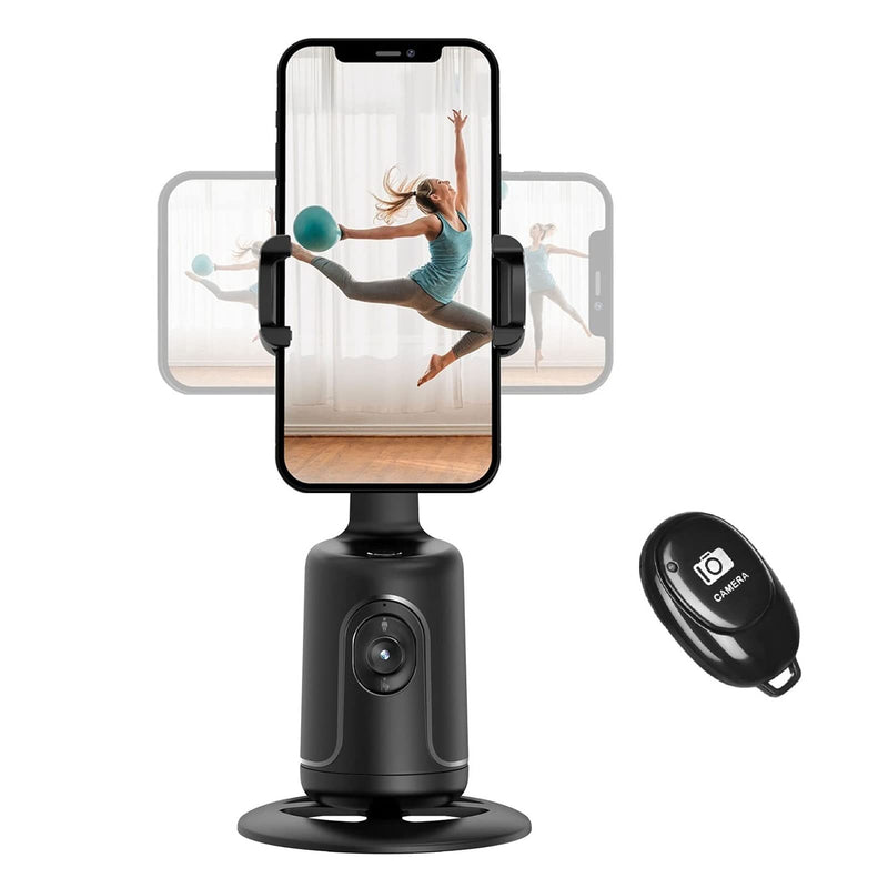 [AUSTRALIA] - Auto Face Tracking Tripod 360° Rotation - Auto Tracking Phone Holder with Remote, No App Required, Smart Tracking Moving Tripod Stand for iPhone, Content Creator Essentials for Live Vlog Stream Video 
