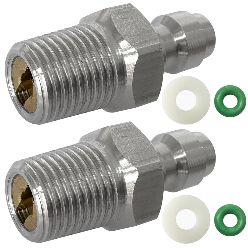 [AUSTRALIA] - 2PCS 8mm Quick-Disconnect Plug Adapter, Stainless Steel 1/8" NPT Male Thread PCP Paintball Charging Fittings with Sealing O-Ring 1/8 NPT - 2-Pack 