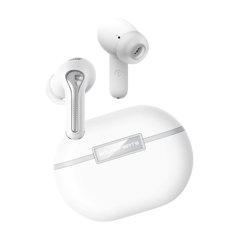 SoundPEATS Hybrid Active Noise Cancelling Earbuds Wireless Bluetooth 5.3 Earphones, Capsule3 Pro Hi Res Wireless Ear Buds with 6 Mics & LDAC, 43dB ANC, Total 52 Hrs, IPX4 Waterproof, App Customize EQ White