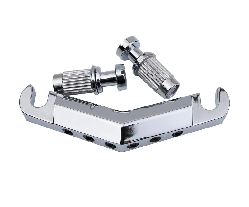 [AUSTRALIA] - Guyker Guitar Stop Bar Tailpiece with Anchors and Studs Replacement Part Compatible with Les Paul LP SG Style 6 String Electric Guitar - GK21, Chrome 