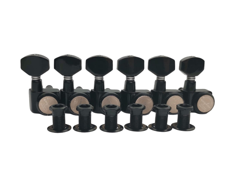 Guyker 6 In-line Guitar Locking Tuners – 1:18 Locking Tuning Key Pegs Tuners – Black