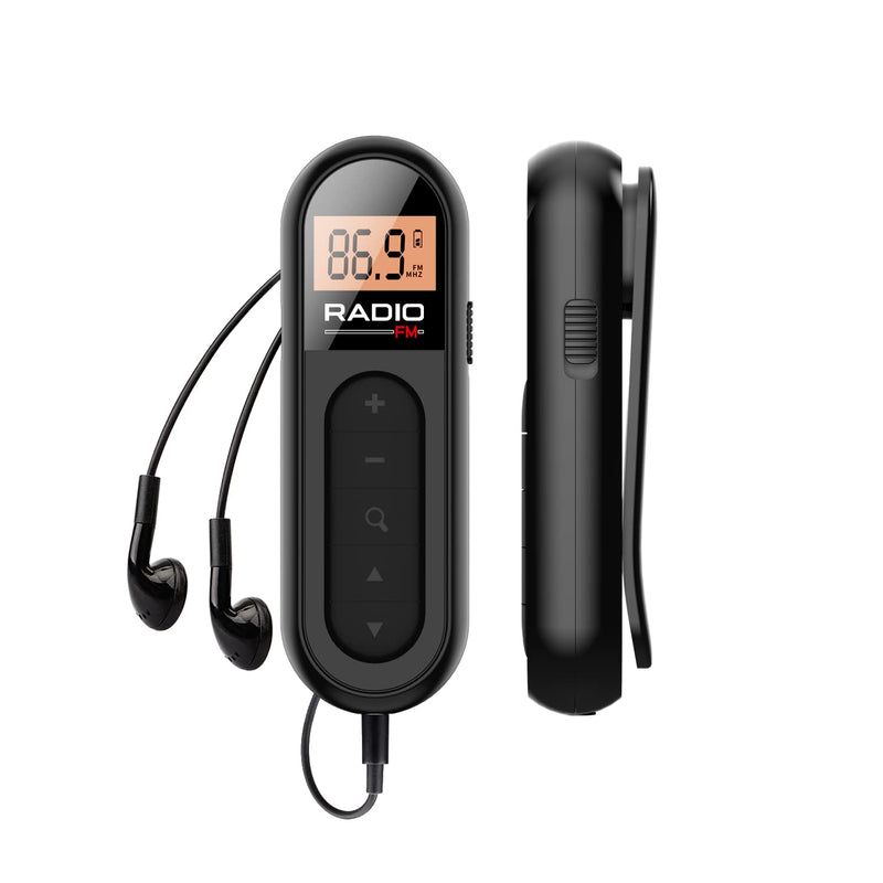 UMUTOO Personal Portable Pocket FM Radio, Rechargeable Transistor Walkman Radio with Best Reception, Long Battery Life, Stereo Headphones, Belt Clip, for Hiking, Walking, Jogging MI03 FM