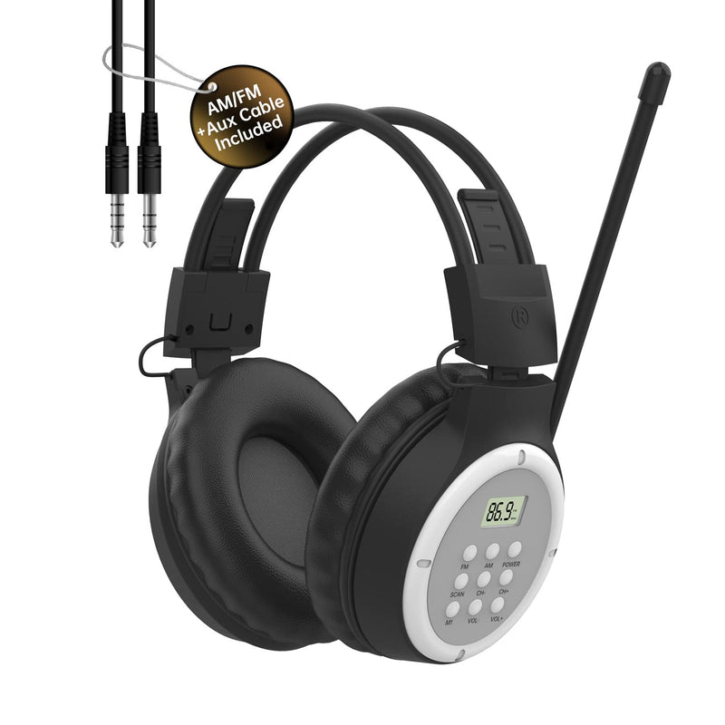 UMUTOO AM FM Radio Headphones, Personal Portable Radio Headset am/fm Digital with Best Reception for Jogging, Mowing, Cycling, Meeting, Powered by 2 AA Batteries (Not Included)…