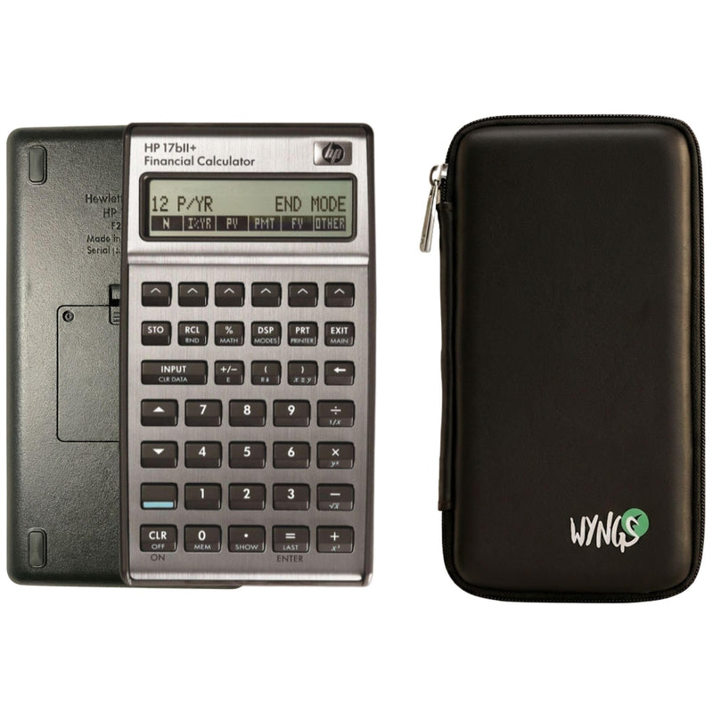 HP 17B II Plus/Hewlett Packard 17BII+ Financial Scientific Calculator + WYNGS Protective Case Black