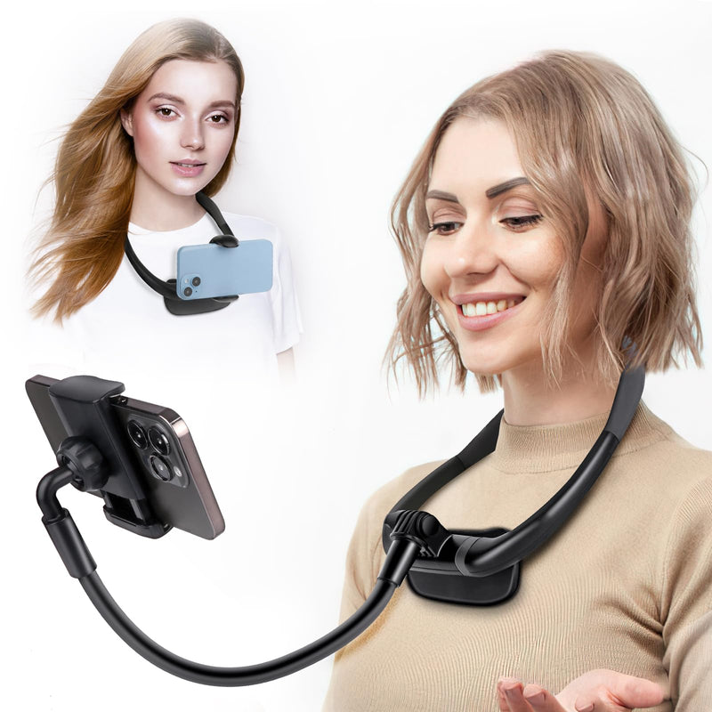 [AUSTRALIA] - Cell Phone Stand, Neck Cell Phone Holder, Hand Free Flexible Gooseneck Phone Holder for Bed, Neck Phone Holder POV/Vlog Selfie Mount, Universal Multi-Functional Phone Stand for 4.7''-6.7'' Phone 